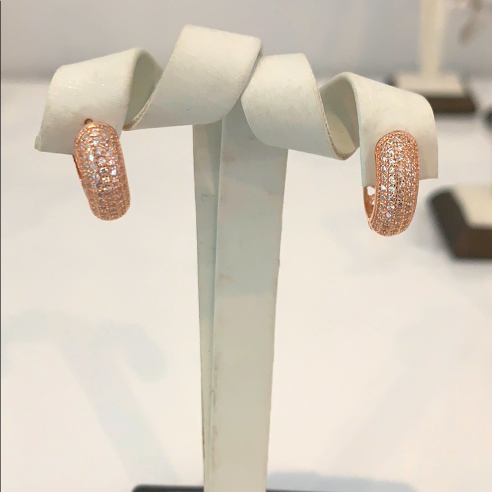 Sterling silver and cubic zirconium huggies